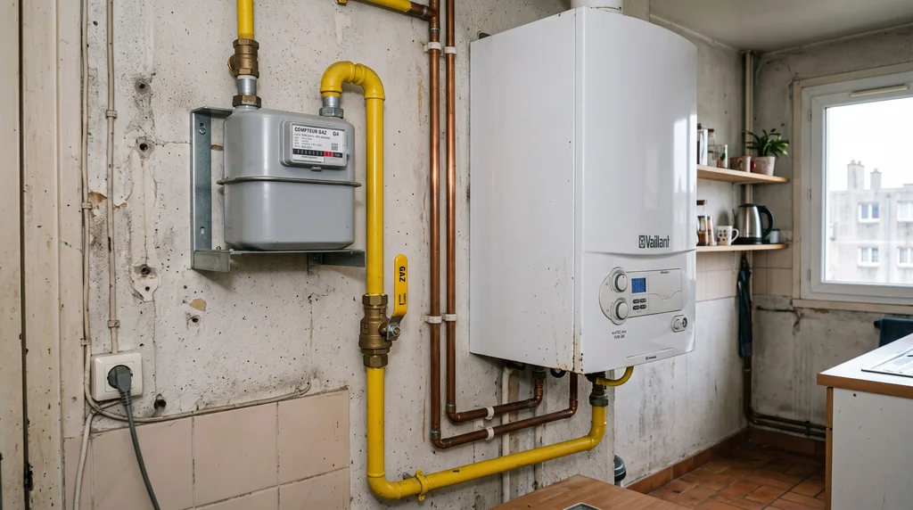Installation intérieure de gaz — compteur, chaudière et raccordements — Gaz à Brest